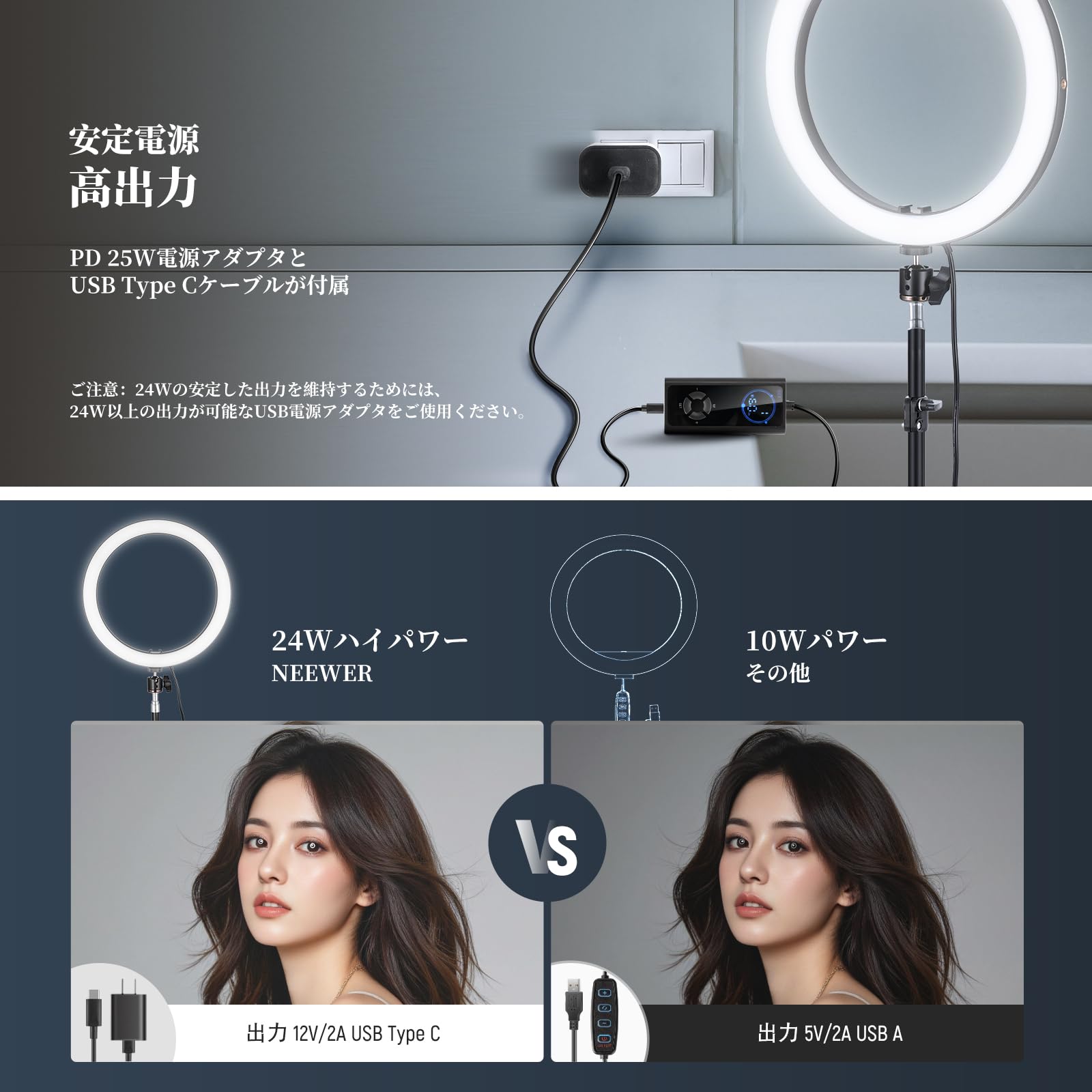 Amazon.co.jp: NEEWER 12インチ LEDリングライト スマホ用 24W